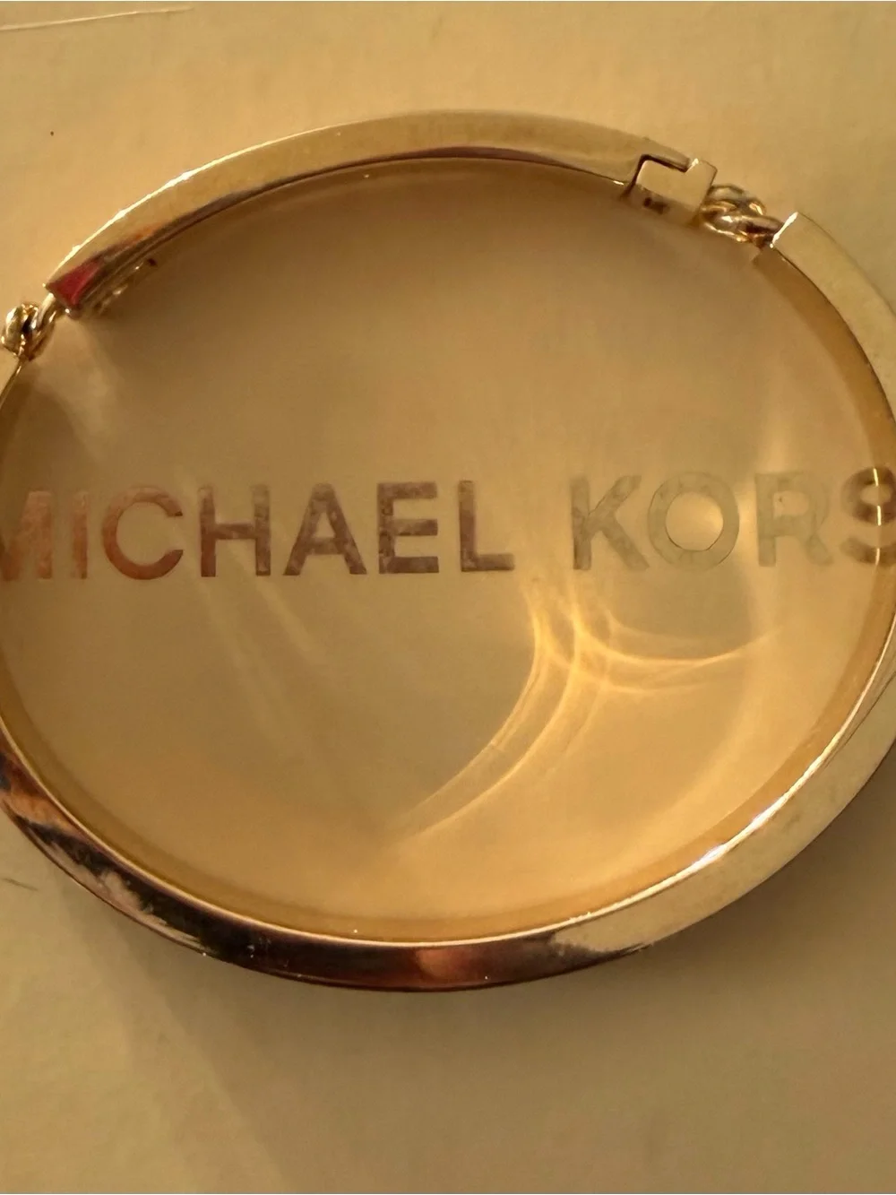 Michael Kors Gold & Black Hinged Bangle Bracelet